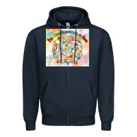 Navy im fine everything is fine with lights Zipper Hoodie - MaliasSmallBusiness