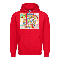 Red im fine everything is fine with lights Zipper Hoodie - MaliasSmallBusiness