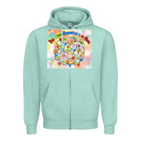 Seafoam im fine everything is fine with lights Zipper Hoodie - MaliasSmallBusiness