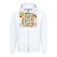 White im fine everything is fine with lights Zipper Hoodie - MaliasSmallBusiness