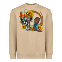 Mushroom western cactus bullskull and boots with sunflowers and serape leopard Heavyweight Sweatshirt - Artiststas