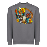 Storm western cactus bullskull and boots with sunflowers and serape leopard Heavyweight Sweatshirt - Artiststas