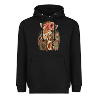 Black Giraffe with Floral Heavyweight Hoodie - Bettercallsaul