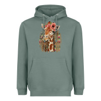 Sage Giraffe with Floral Heavyweight Hoodie - Bettercallsaul