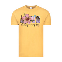 Vintage Mustard love all day every day Vintage Tee - Artiststas