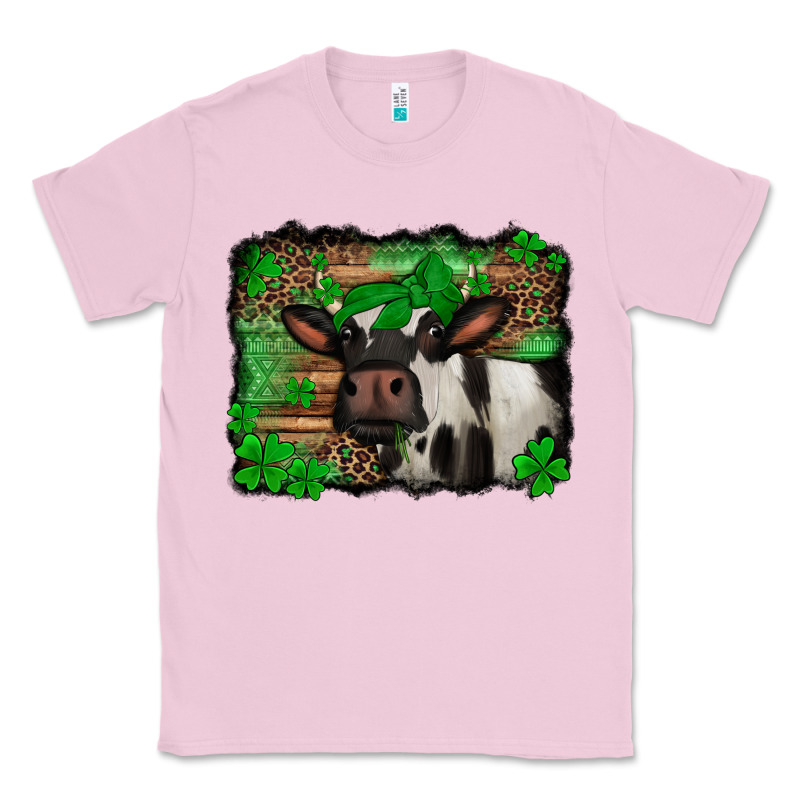 St Patricks Cow With Leopard Background Holstein Cow Classic Tee by Jasminsmagicworld | Teevron