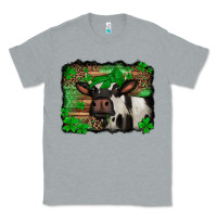 Heather Grey st Patricks cow with leopard background holstein cow Classic Tee - Jasminsmagicworld