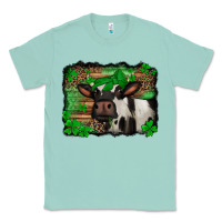 Seafoam st Patricks cow with leopard background holstein cow Classic Tee - Jasminsmagicworld