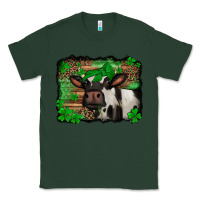 Sports Green st Patricks cow with leopard background holstein cow Classic Tee - Jasminsmagicworld