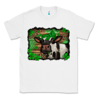 White st Patricks cow with leopard background holstein cow Classic Tee - Jasminsmagicworld