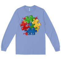 Colony Blue autism puzzles Long Sleeve Tee - MaliasSmallBusiness