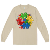 Mushroom autism puzzles Long Sleeve Tee - MaliasSmallBusiness