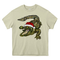 Mossy Christmas alligator Heavy Core Tee - BarkalooDesign