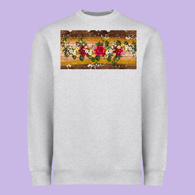 Western  Leopardfloral Licanse Plate Heavyweight Sweatshirt Designed By Artiststas