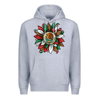 Heather Grey Mexican Sunflower Premium Hoodie - texasbilliewilder
