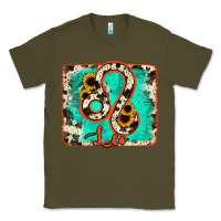 Army Green leo turquoise cowhide Classic Tee - RanaPortraitStore