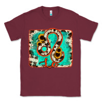 Burgundy leo turquoise cowhide Classic Tee - RanaPortraitStore