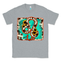 Heather Grey leo turquoise cowhide Classic Tee - RanaPortraitStore