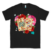 Black playing cards roses and pearls Classic Tee - AdoDesignShop