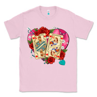 Bubblegum Pink playing cards roses and pearls Classic Tee - AdoDesignShop
