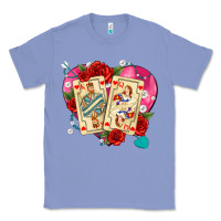Colony Blue playing cards roses and pearls Classic Tee - AdoDesignShop
