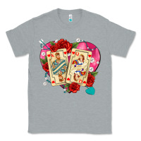 Heather Grey playing cards roses and pearls Classic Tee - AdoDesignShop