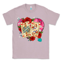 Lilac playing cards roses and pearls Classic Tee - AdoDesignShop