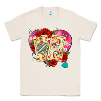 Natural playing cards roses and pearls Classic Tee - AdoDesignShop