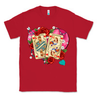 Red playing cards roses and pearls Classic Tee - AdoDesignShop