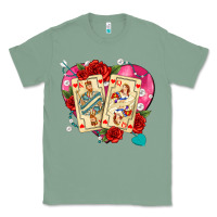Sage playing cards roses and pearls Classic Tee - AdoDesignShop
