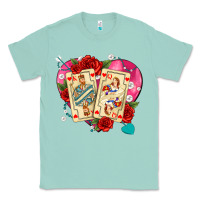 Seafoam playing cards roses and pearls Classic Tee - AdoDesignShop