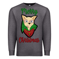 Charcoal Heather Merry Christmas Cat Premium Sweatshirt - Bettercallsaul