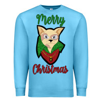 Ocean Blue Merry Christmas Cat Premium Sweatshirt - Bettercallsaul
