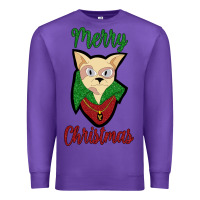 Purple Merry Christmas Cat Premium Sweatshirt - Bettercallsaul
