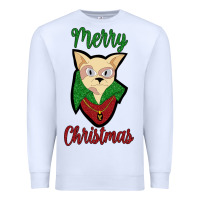 White Merry Christmas Cat Premium Sweatshirt - Bettercallsaul