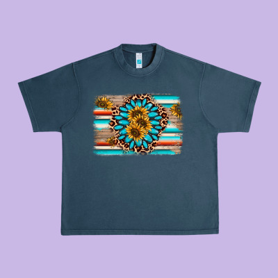 Gemstone Sunflower Background Urban Heavy Tee Designed By Adodesignshop