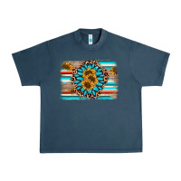 Midnight Navy gemstone sunflower background Urban Heavy Tee - AdoDesignShop