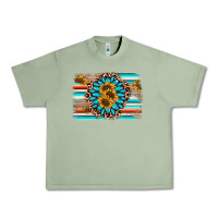 Oil Green gemstone sunflower background Urban Heavy Tee - AdoDesignShop