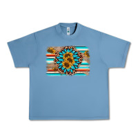 Pebble Blue gemstone sunflower background Urban Heavy Tee - AdoDesignShop