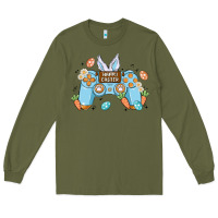 Army Green boy happy easter Long Sleeve Tee - MaliasSmallBusiness