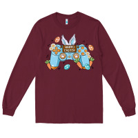 Burgundy boy happy easter Long Sleeve Tee - MaliasSmallBusiness