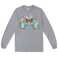 Heather Grey boy happy easter Long Sleeve Tee - MaliasSmallBusiness