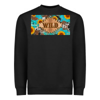 Black western wild and sunflower leopard turquoise cowhide licanse plate Heavyweight Sweatshirt - Artiststas