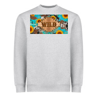 Heather Grey western wild and sunflower leopard turquoise cowhide licanse plate Heavyweight Sweatshirt - Artiststas