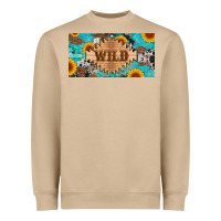 Western Wild And Sunflower Leopard Turquoise Cowhide Licanse Plate Heavyweight Sweatshirt | Teevron