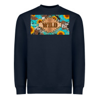 Navy western wild and sunflower leopard turquoise cowhide licanse plate Heavyweight Sweatshirt - Artiststas