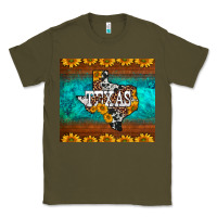Army Green sunflowers cowhide leopard texas map Classic Tee - BarkalooDesign