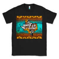 Black sunflowers cowhide leopard texas map Classic Tee - BarkalooDesign
