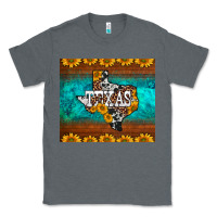 Charcoal Heather sunflowers cowhide leopard texas map Classic Tee - BarkalooDesign