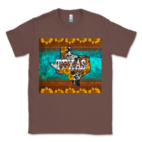Chestnut sunflowers cowhide leopard texas map Classic Tee - BarkalooDesign